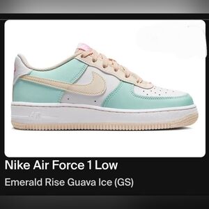 Nike Air Force 1 Low Kids Emerald Guava Sneakers